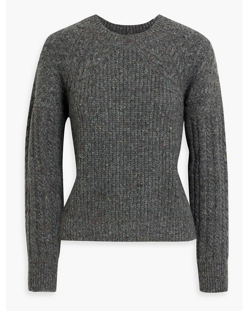 Autumn Cashmere Mélange ribbed and cable-knit sweater - Gray Gray