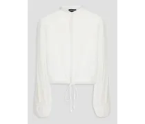 Metallic crepon blouse - White