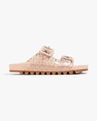 Missoni Buckled metallic crochet-knit and PVC sandals - Pink Pink