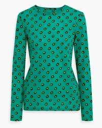 Proenza Schouler Leopard-print cotton-jersey top - Green Green