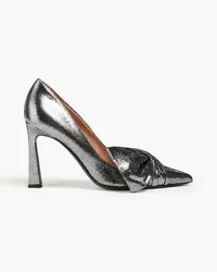 Alberta Ferretti Metallic snake-effect leather pumps - Metallic Metallic