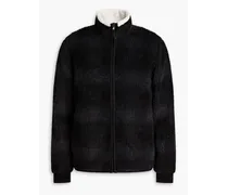 Checked faux shearling jacket - Gray