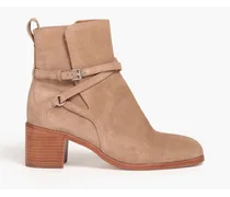 Buckled suede ankle boots - Neutral