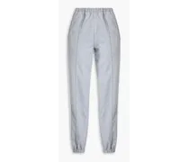Metallic stretch-knit track pants - Gray