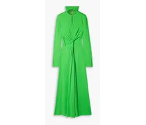 Cutout twist-front jersey midi dress - Green