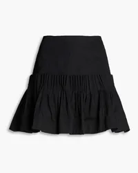 Aje. Niki pleated cotton-poplin mini skirt - Black Black