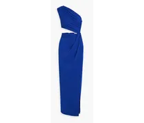 Aido one-shoulder cutout crepe maxi dress - Blue