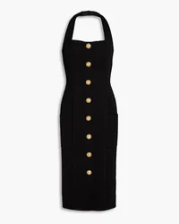 Balmain Embellished stretch-jersey halterneck midi dress - Black Black