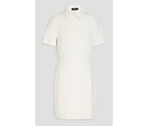 Crepe mini shirt dress - White