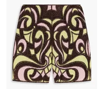 Embroidered gauze shorts - Yellow