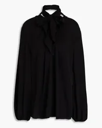 Valentino Garavani Knotted silk-chiffon blouse - Black Black