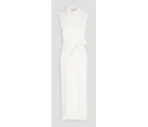 Mary Angel cotton-blend terry midi shirt dress - White