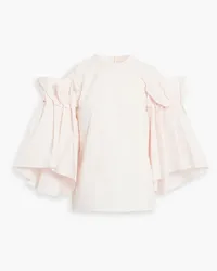 Roksanda Ilincic Ruffled cotton-poplin top - Pink Pink