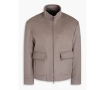 Mélange brushed-felt wool-blend jacket - Neutral