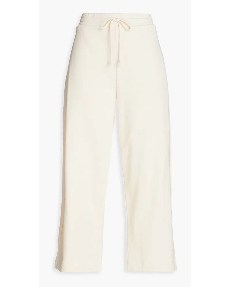 Vince Cropped French cotton-terry track pants - White White
