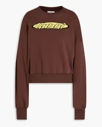 Ganni Cotton-blend fleece sweatshirt - Brown Brown