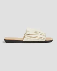 Jil Sander Gathered leather slides - White White