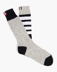 Thom Browne Striped ribbed cotton socks - Gray Gray