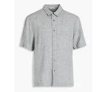 Mélange linen shirt - Gray