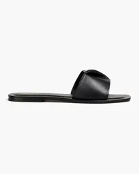 Elleme Pleated leather slides - Black Black