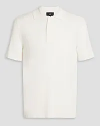 Dunhill Ribbed mulberry silk polo shirt - White White