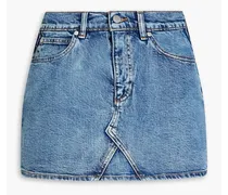 Skirt-effect denim shorts - Blue