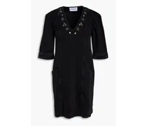 Roma studded denim mini dress - Black