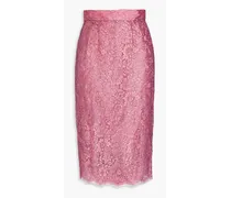 Scalloped metallic corded lace skirt - Pink