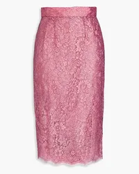 Dolce & Gabbana Scalloped metallic corded lace skirt - Pink Pink