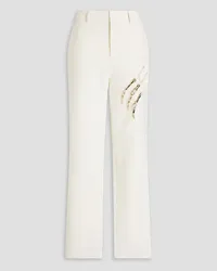 Area Claw embellished cutout crepe tapered pants - White White