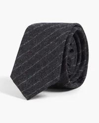 Thom Browne Pinstriped wool-flannel tie - Gray Gray