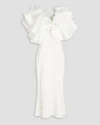 ROTATE Birger Christensen Carmen ruffled satin bridal dress - White White