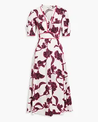 Diane von Furstenberg Devon floral-print cotton-blend poplin midi dress - Pink Pink