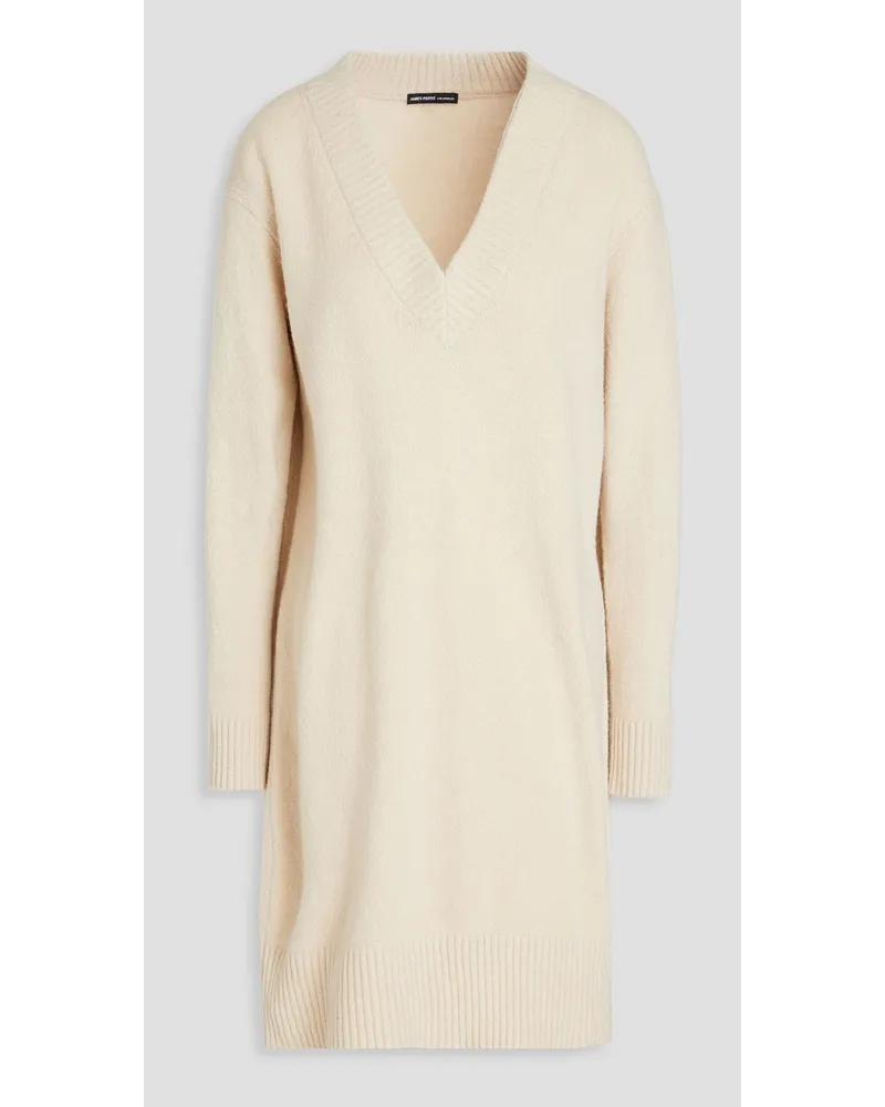 James Perse Bouclé-knit cotton-blend mini dress - White White