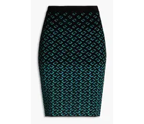 Jacquard-knit mini pencil skirt - Black