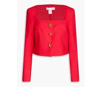 Cropped wool-blend jacket - Red