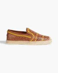 TOD'S Laser-cut leather espadrilles - Brown Brown