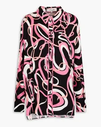 Diane von Furstenberg Alona printed crepe shirt - Black Black