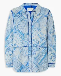 Holzweiler Bino padded printed crepe jacket - Blue Blue