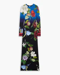 Alice + Olivia Alice Olivia - Delora open-back floral-print jersey maxi dress - Black Black