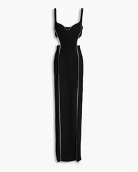 Zuhair Murad Cutout crystal-embellished crepe gown - Black Black