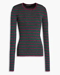 Dolce & Gabbana Striped metallic ribbed-knit sweater - Green Green