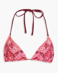 Zimmermann Paisley-print triangle bikini top - Pink Pink