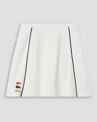 Lacoste Striped cotton-blend piqué mini skirt - White White