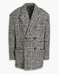 Dolce & Gabbana Double-breasted Prince of Wales checked wool-blend bouclé-tweed coat - Black Black