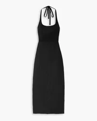 Reformation Yana linen halterneck midi dress - Black Black