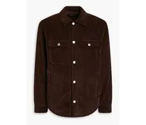 Cotton-corduroy overshirt - Brown