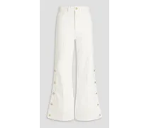 High-rise flared jeans - White