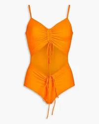 Christopher Esber Ruched cutout swimsuit - Orange Orange