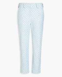 Balmain Gingham jacquard tapered pants - Blue Blue